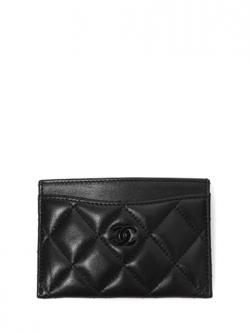Porte-carte en cuir matelassé noir NEUF Retail price 540€