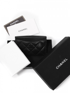 Black quilted leather card holder NEW Retail price €540
