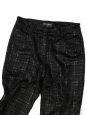 Straight-leg pants in black moiré velvet with silver lamé and jeweled buttons Fall 2004 Retail price 4000€ Size 34