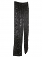 Pantalon droit en velours moiré noir lamé argent bouton bijoux Fall 2004 Prix boutique 4000€ Taille 34
