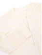 Blouse manches longues en soie beige et broderie dentelle blanche Prix boutique 1100€ Taille 36/38
