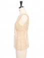 Beige nude sheer Calais lace sleeveless top Spring 2005  Retail price €8,500 Size 36