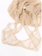 Beige nude sheer Calais lace sleeveless top Spring 2005  Retail price €8,500 Size 36