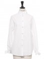 Chemise en coton blanc col à volant noeud aux poignets FW 2023 Prix boutique 1600€ Taille 34