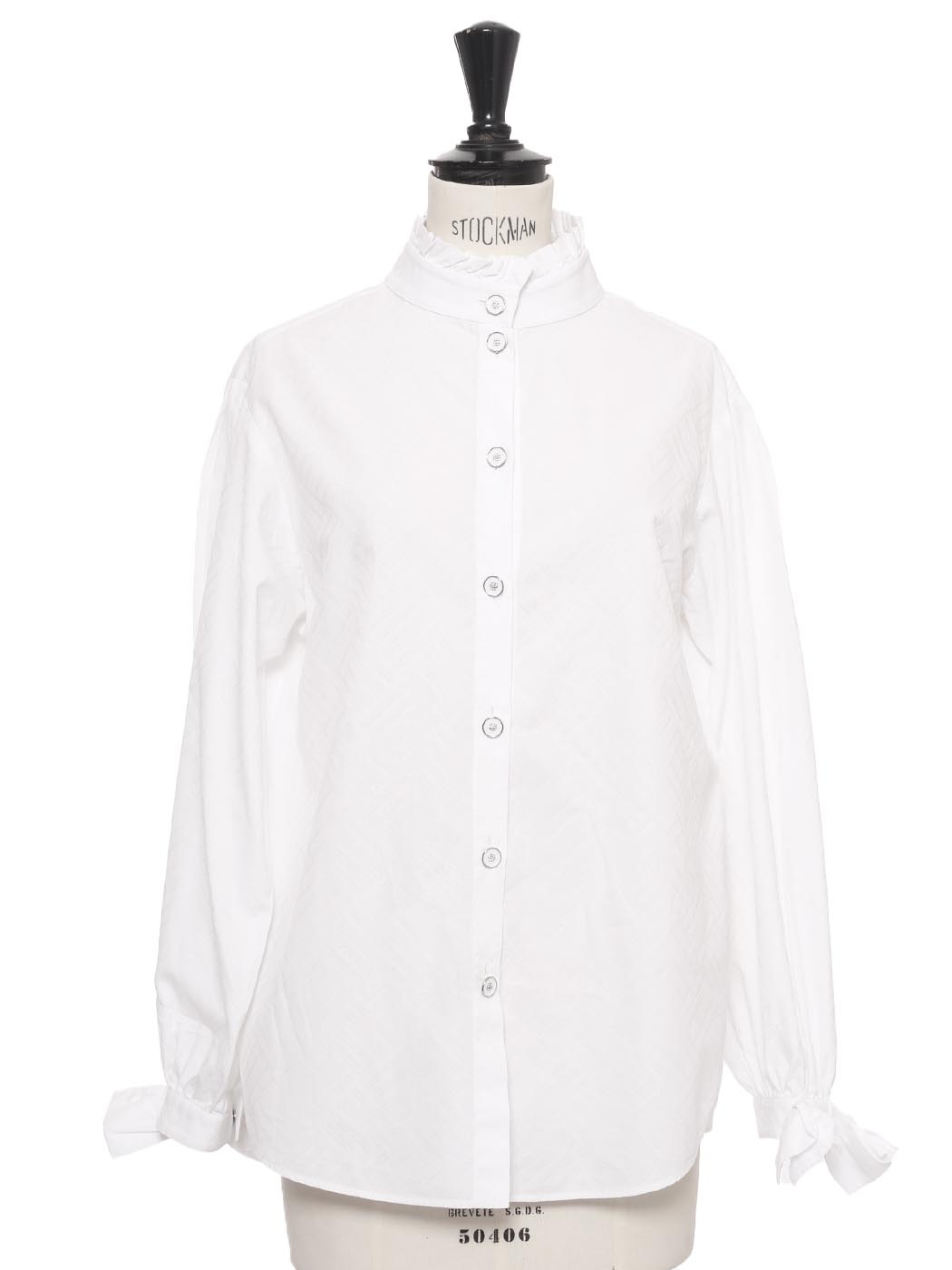 新品タグ付◆ cotton frill coller shirts WHITE cotton frill coller shirts │ WHITE