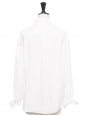 White cotton shirt with ruffled at neckline and bows at cuffs FW 2023 Retail price €1,600 Size 34