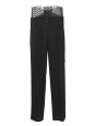 Pantalon droit en laine noir ceinture dentelle de calais Prix boutique 2500€ Taille 34