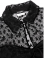 Black knit top with short sleeves, embroidered stars, velvet trim, and CC buttons Fall Winter Retail price €8,500 Size 36