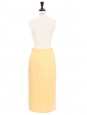 Jupe crayon midi 100% lin jaune poussin Taille XS
