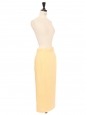 Jupe crayon midi 100% lin jaune poussin Taille XS