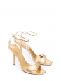 Sandales à talons en cuir métallisé doré Prix boutique 1190€ Taille 37.5
