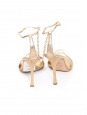 Metallic gold leather heel sandals  Retail price 1190€ Size 37.5