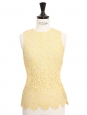 Top sans manche dentelle de calais jaune pastel Prix boutique 1450€ Taille XS