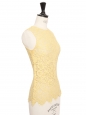 Pastel yellow calais lace sleeveless top Retail price €1450 Size XS