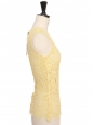 Pastel yellow calais lace sleeveless top Retail price €1450 Size XS