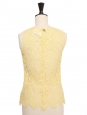 Pastel yellow calais lace sleeveless top Retail price €1450 Size XS