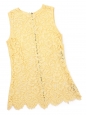 Pastel yellow calais lace sleeveless top Retail price €1450 Size XS