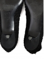 Escarpins en laine bouclée noir sigle CC doré FW 2022 Prix boutique 1200€ Taille 38