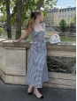 PETRA long black and white gingham belted dress Retail price €970 Size 36