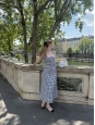 PETRA long black and white gingham belted dress Retail price €970 Size 36