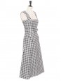 PETRA long black and white gingham belted dress Retail price €970 Size 36