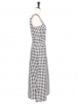 PETRA long black and white gingham belted dress Retail price €970 Size 36