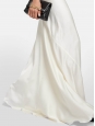 Robe de mariée longue dos nu bretelles croisées en satin blanc Taille S