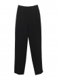 Pantalon taille haute en 100% soie noire Prix boutique 1400€ Taille 36
