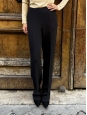 Pantalon taille haute en 100% soie noire Prix boutique 1400€ Taille 36