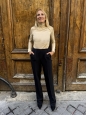 Pantalon taille haute en 100% soie noire Prix boutique 1400€ Taille 36