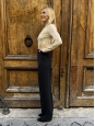Pantalon taille haute en 100% soie noire Prix boutique 1400€ Taille 36