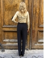 Pantalon taille haute en 100% soie noire Prix boutique 1400€ Taille 36