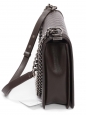 Dark gray quilted leather BOY bag, large model with silver chain Retail price €7,500
