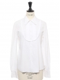 White cotton long sleeves shirt with bib Retail price €1,250 Size 34