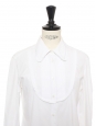 Chemise manches longues en coton blanc avec plastron Prix boutique 1250€ Taille 34