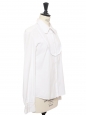 White cotton long sleeves shirt with bib Retail price €1,250 Size 34