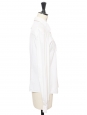 White cotton long sleeves shirt with bib Retail price €1,250 Size 34