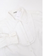White cotton long sleeves shirt with bib Retail price €1,250 Size 34