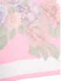 Foulard en soie rose bonbon avec détail fleurs mauve Prix boutique 390€ Taille 76 x 76