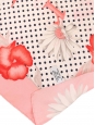 Pink scarf with daisy and pansy print Retail price €390 Size 76 x 76