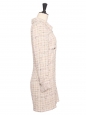 Combi-short en tweed à carreaux rose beige et gris Prix boutique 4500€ Taille XS