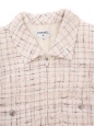 Combi-short en tweed à carreaux rose beige et gris Prix boutique 4500€ Taille XS