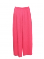Bright pink high-waisted flared trousers with broderie anglaise pockets Retail price €3,200 Size 34