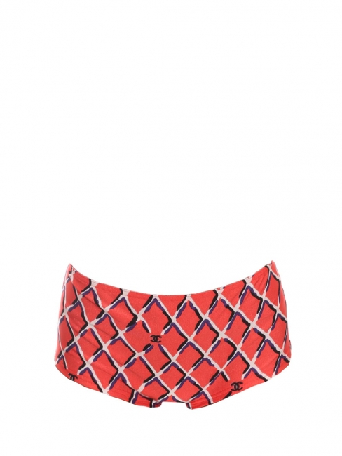 Culotte de maillot de bain shorty motif losanges rouge blanc bleu marine Prix boutique 550€ Taille XS/S