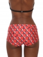 Culotte de maillot de bain shorty motif losanges rouge blanc bleu marine Prix boutique 550€ Taille XS/S