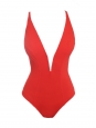 One-piece swimsuit plunging neckline bright red Retail price €595 Size 40