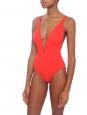 One-piece swimsuit plunging neckline bright red Retail price €595 Size 40