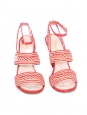 Red and white striped leather heel sandals Cruise 2020/2021 Retail price €950 Size 38