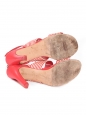 Red and white striped leather heel sandals Cruise 2020/2021 Retail price €950 Size 38