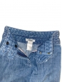 Blue denim braided woven waist high rise flared jeans Retail price €550 Size 38